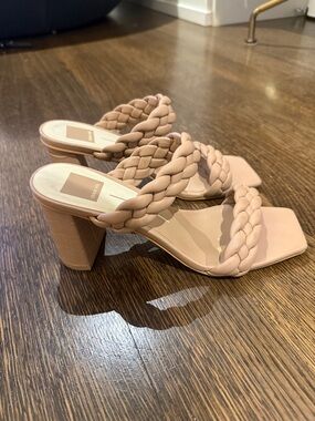 Dolce Vita Blush Braided Double-Strap Block Heel Mules